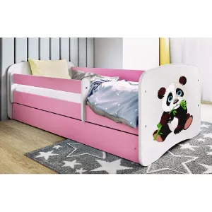 Obrazek Łóżko dziecięce Babydreams+SZ+M różowy 80x180 panda 2
