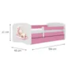 Obrazek Łóżko dziecięce Babydreams+SZ+M różowy 80x180 sen