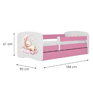 Obrazek Łóżko dziecięce Babydreams+SZ+M różowy 80x180 sen