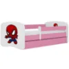 Obrazek Łóżko dziecięce Babydreams+SZ+M różowy 80x180 Spider-man