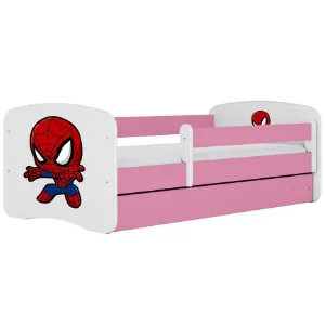 Obrazek Łóżko dziecięce Babydreams+SZ+M różowy 80x180 Spider-man