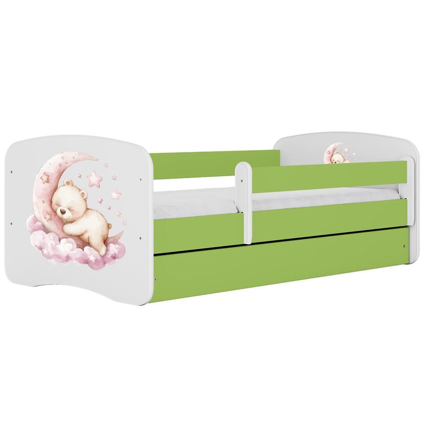 Łóżko dziecięce Babydreams+SZ+M zielony 80x180 sen