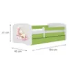 Obrazek Łóżko dziecięce Babydreams+SZ+M zielony 80x180 sen