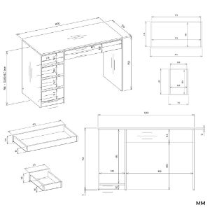 Obrazek Biurko z szufladami Artos 120 cm białe