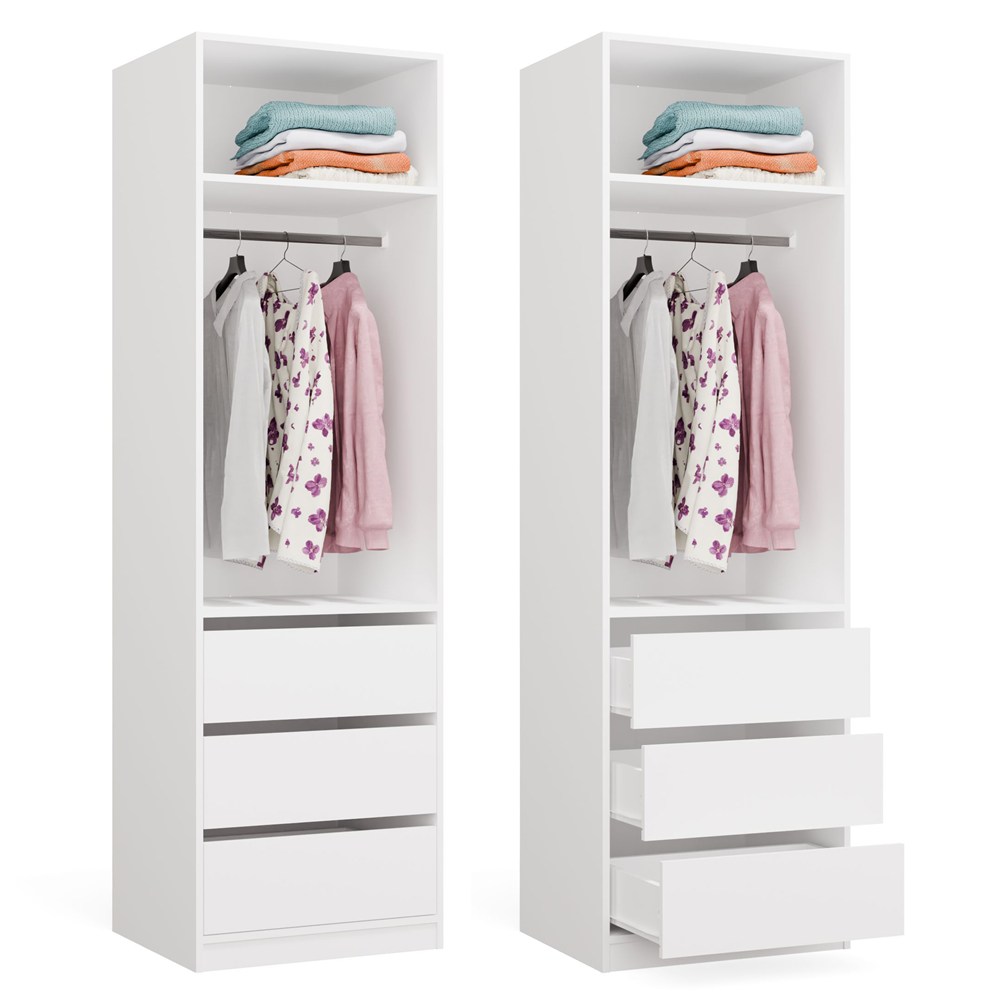 Szafa z szufladami Aprire 60 cm biały