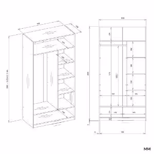 Obrazek Szafa z półkami Aprire 100 cm biały