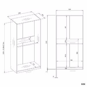 Obrazek Szafa z drążkami Aprire 100 cm biały