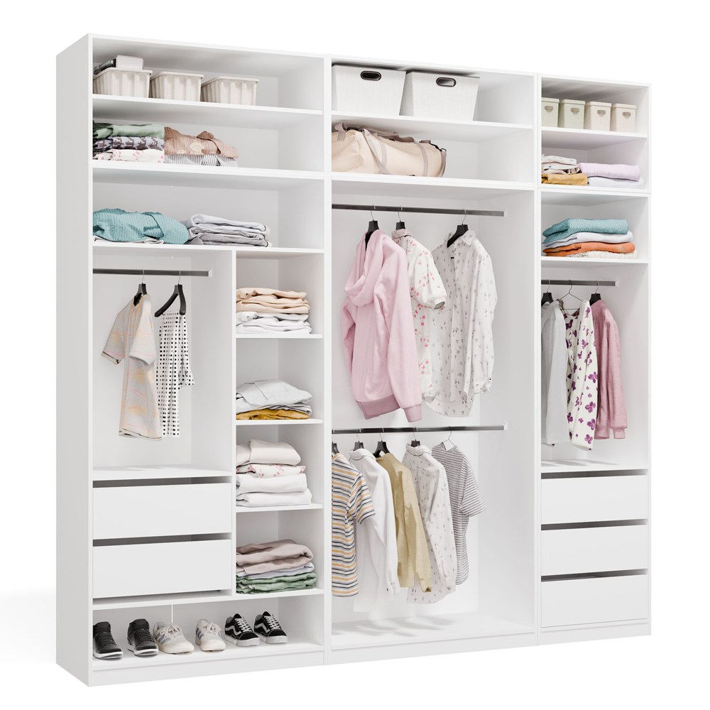 Garderoba z nadstawkami Aprire 260 cm biały