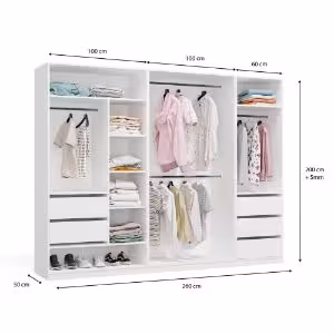 Obrazek Garderoba Aprire 260 cm biały