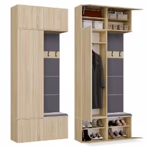 Obrazek Garderoba z szafą i wieszakiem Hamar II 1SZ1W dąb sonoma