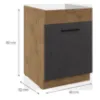 Obrazek Szafka kuchenna Vigo grafit mat 60ZL 1S BB