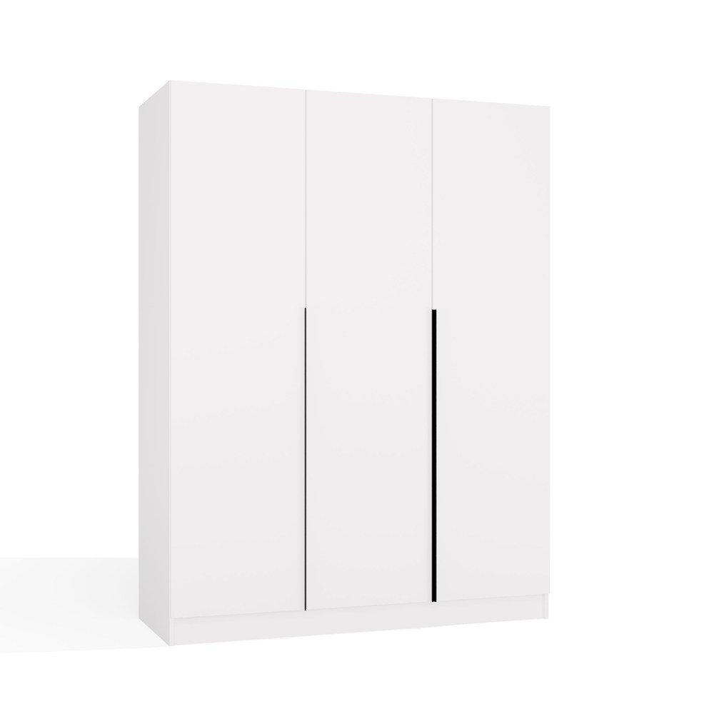 Szafa Sensory 150 cm 3D biały czarne uchwyty