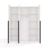 Obrazek Szafa Sensory 150 cm 3D biały czarne uchwyty