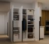 Obrazek Szafa Sensory 150 cm 3D biały czarne uchwyty