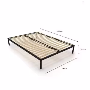 Obrazek Stelaż metalowy na nóżkach 140x200 cm czarny