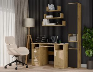 Obrazek Regał z szufladą Lori 2D1S dąb artisan/czarny