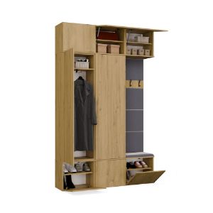 Obrazek Garderoba z podwójną szafą i wieszakiem Hamar III 2SZ1W dąb artisan