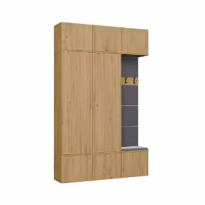 Obrazek Garderoba z podwójną szafą i wieszakiem Hamar III 2SZ1W dąb artisan