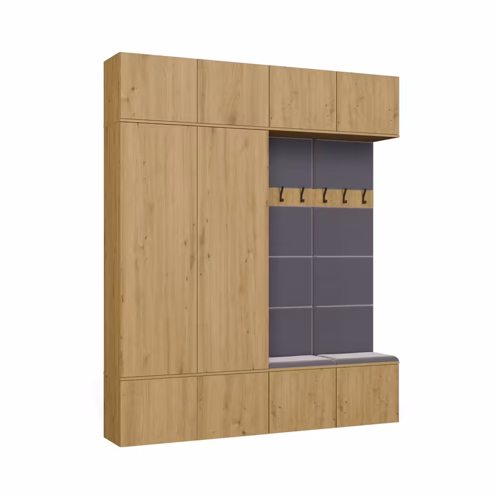 Garderoba z podwójnym wieszakiem Hamar IV 2SZ2W dąb artisan