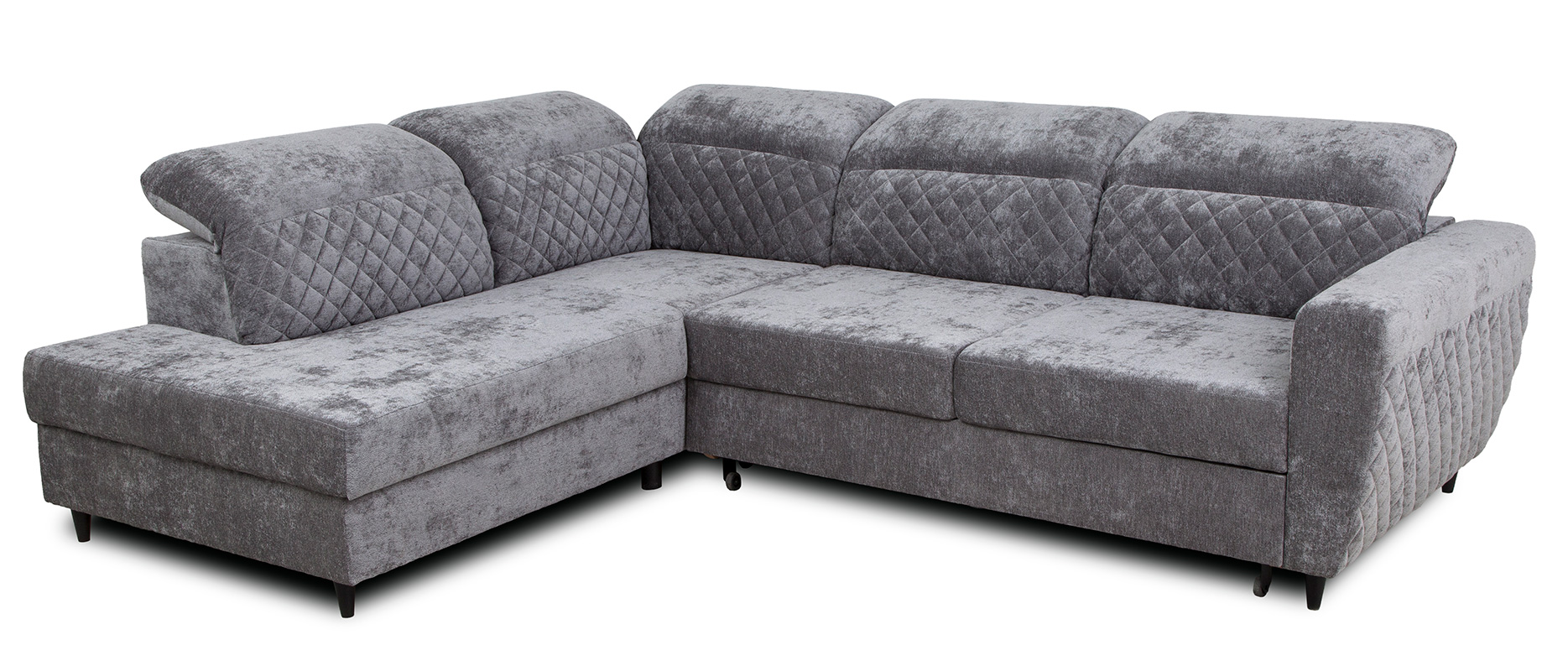 Narożnik z funkcja spania Savanna prawy popielaty