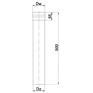 Obrazek Rura prosta RP80/500SPNP02