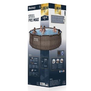 Obrazek Basen stelażowy z pompą 3,66X1m rattan 56709