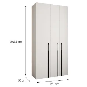Obrazek Szafa Como 3-120 (50) biały/czarny
