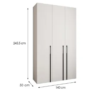 Obrazek Szafa Como 3-140 (50) biały/czarny