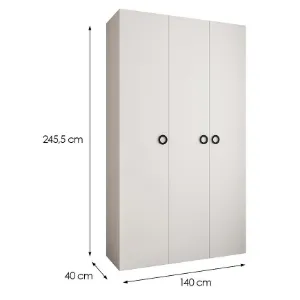 Obrazek Szafa Como 1-140 (40) biały/czarny