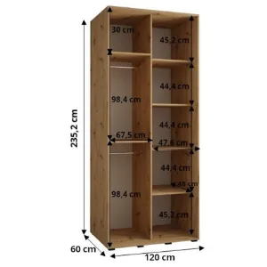 Obrazek Szafa Lanko 2-120 (60) biały/artisan