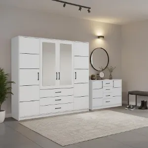 Obrazek Zestaw szafa Belluno 240 biała + komoda Belluno 150
