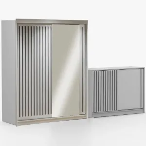 Obrazek Zestaw szafa Royal 150 biała + komoda Royal 150
