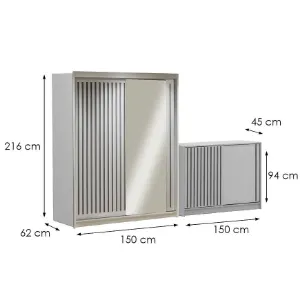 Obrazek Zestaw szafa Royal 150 biała + komoda Royal 150