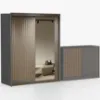 Obrazek Zestaw szafa Royal 150 szara + komoda Royal 150