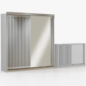 Obrazek Zestaw szafa Royal 203 biała + komoda Royal 150
