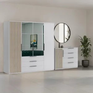 Obrazek Zestaw szafa Sorento biała 200 + komoda Sorento 120