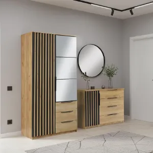 Obrazek Zestaw szafa Sorento craft złoty 100 + komoda Sorento 120