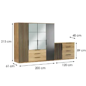 Obrazek Zestaw szafa Sorento craft złoty 200 + komoda Sorento 120