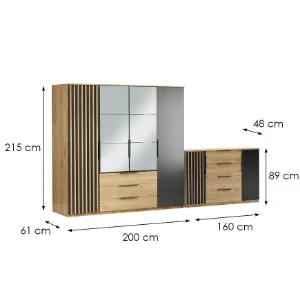 Obrazek Zestaw szafa Sorento craft złoty 200 + komoda Sorento 160
