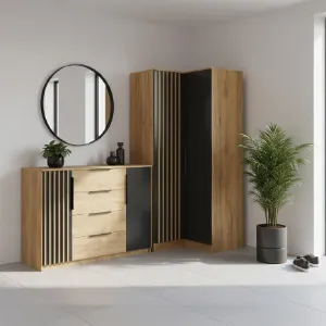Obrazek Zestaw szafa narożna Sorento craft złoty + komoda Sorento 120