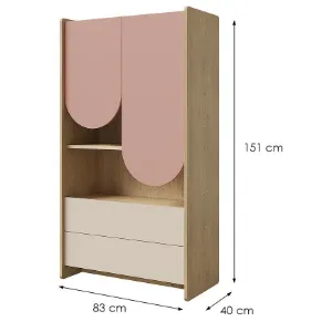 Obrazek Regał Lexi 6 Cremona/Macadamia/Róż