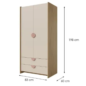 Obrazek Szafa Lexi 2 Cremona/Macadamia/Róż