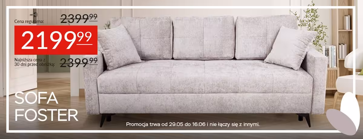 Promocja - sofa rozkładana Foster