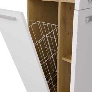 Obrazek Regał łazienkowy z koszem na pranie Luiza 1K DD dąb artisan/biały