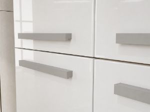 Obrazek Regał łazienkowy z dwoma koszami na pranie Luiza 2K DD dąb artisan/biały połysk