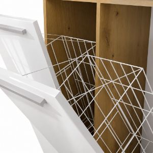 Obrazek Regał łazienkowy z dwoma koszami na pranie Luiza 2K DK dąb artisan/biały połysk