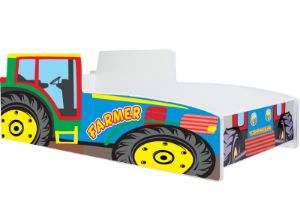 Obrazek Łożko pojedyncze Traktor kolorowy 160x80 z materacem