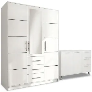 Zestaw Szafa Bali D3 Biała + Komoda Bali 140