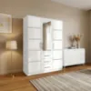 Obrazek Zestaw Szafa Bali D3 Biała + Komoda Bali 140
