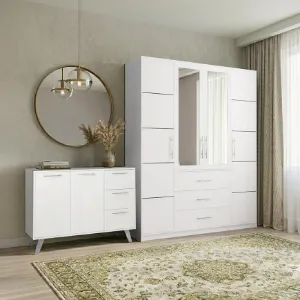Obrazek Zestaw Szafa Bali D4 Biała + Komoda Bali 140